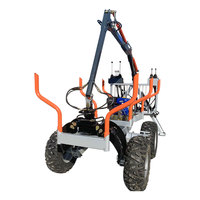 Remorque à bûches en bois lourd avec grue Remorque Quad ATV avec crochet de capture de bûches