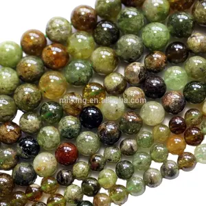 Natural mineral 6mm green garnet Tsarvorite semi-precious stone gemstone loose beads for jewelry making