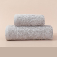 Serviette de bain, de visage et de mains en coton de luxe avec fleurs jacquard certifiées OEKO-TEX, absorbante, pour la maison, l'hôtel et l'hôtellerie