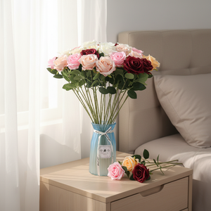 Rose Artificiali all'Ingrosso, Pezzo Singolo, Decorazione per <span class=keywords><strong>San</strong></span> <span class=keywords><strong>Valentino</strong></span>, Bouquet di Fiori Artificiali per Tavoli da Matrimonio - Product Image 6
