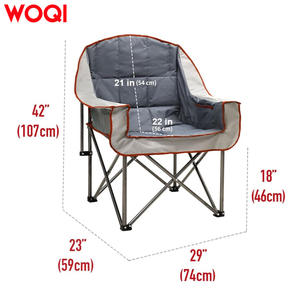 Silla de Camping Extra Grande Woqi Gris, Silla de Playa Plegable Portátil con Cojín Suave, Silla de Ocio para Exteriores - Product Image 5