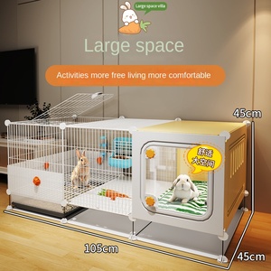 Jaula extragrande de plástico sólido con diseño anti-salpicaduras de orina para cobayas holandesas, conejos enanos y otros animales pequeños - Product Image 3