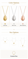 Collier avec pendentif en forme de galet argenté, chaîne texturée, fermoir réglable, bijoux pour femmes