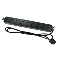 Barre d'alimentation PDU universelle pour rack, prise spéciale tout bronze 13A, 7 unités, 19 pouces, 1.5U, boîtier en aluminium, prise UK