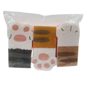 Dibujos animados lindo gato forma esponja estropajos personalizado impreso 3 capas plato lavado cocina esponja - Product Image 6