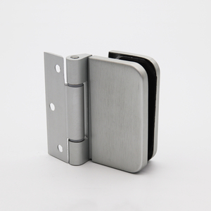 9CE Venta al por mayor: Bisagra de puerta de vidrio sin marco de aluminio y abrazadera de partición de vidrio en níquel satinado para oficinas y salas de reuniones - Product Image 3
