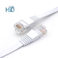 Harga Pabrik Cat5 Cat6 Cat 6 Cat7 Kabel Ethernet Datar Jaringan Lan Kabel Patch dengan RJ45 Plug
