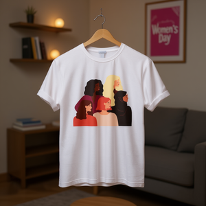 T-shirt Grafica Donna Potente, Regalo per la Giornata della Donna, Maglietta Femminista Vestibilità Regolare 100% Cotone Girocollo Stile Casual - Product Image 2