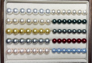 Perlas Sueltas Redondas Blancas, Rosas y Grises de 4mm-16mm, de Primera Calidad, con Medio Orificio, para la Fabricación de Joyas, Pendientes y Colgantes - Product Image 3