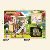Villa en plastique pour enfants, maison de poupée, ensemble de jeu d'imitation avec figurines, meubles et éclairage pour filles - Vente chaude