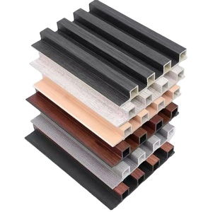 Rivestimento Moderno in Composito Legno-Plastica Ignifugo per Interni, <span class=keywords><strong>Design</strong></span> Scanalato, Decorazione per Sfondo TV, Impermeabile, per <span class=keywords><strong>Pareti</strong></span> del <span class=keywords><strong>Soggiorno</strong></span> - Product Image 2
