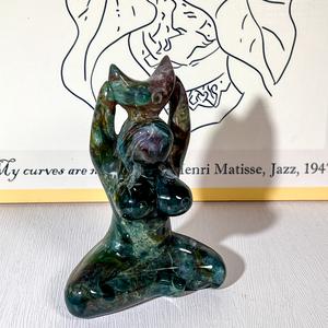 Cristal naturel artisanat pierre précieuse polie océan jaspe mère terre Yoga dame déesse Statues cristal gens pour <span class=keywords><strong>la</strong></span> méditation - Product Image 6
