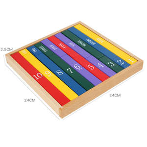 Jouets éducatifs en bois pour enfants, barres décimales en bois de hêtre, reconnaissance des nombres, apprentissage précoce, mathématiques Montessori - Product Image 6