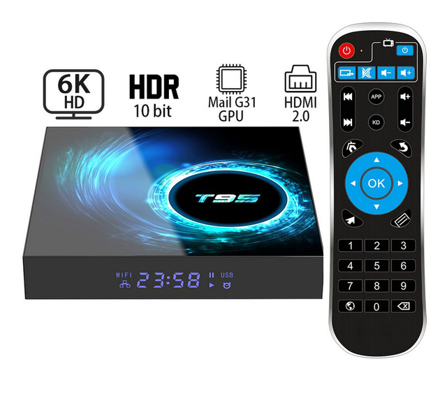 Factory Supply 4G/64G T95 HD Media Player Set Top Box Allwinner H616 Firmware Update Tvbox Android Tv Box T95