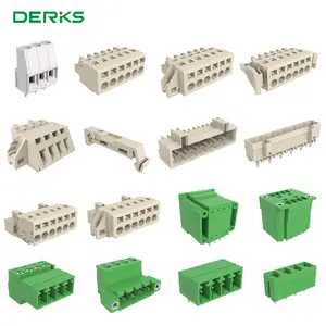 Derks YB212-381 2-24 Poles 3.81mm 10A 300V AC Pluggable Terminal Blocks PCB Screw Terminal Blocks With Pitch 3.81mm