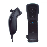 Ensemble de manette Nunchuck à distance Plus avec manchon en silicone et dragonne pour console de jeu Nintendo Wii/WiiU
