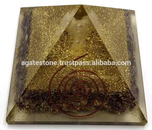 Vente en gros de pyramide d'orgone en agate améthyste artisanale semi-précieuse en pierre indienne pour la méditation et la guérison par le Reiki - Product Image 4