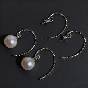 22875 DIY <b>Pearl</b> Accessories S925 <b>Silver</b> Earnail Empty Tray Gold <b>Silver</b> Jewelry Earhook with 7-13mm Round for <b>Pearl</b> <b>Earrings</b> - Product Image 3