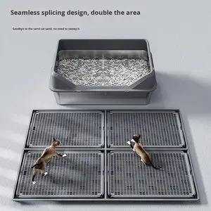 Premium 2 in 1 bağlanabilir çöp Mat çift taraflı yüzey kolay temiz plastik su geçirmez zemin koruma ev kullanımı kedi kumu - Product Image 2