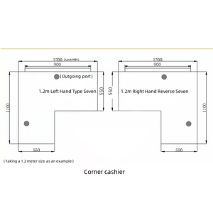 Acier inoxydable d'équipement de <span class=keywords><strong>comptoir</strong></span> de caisse de caisse de coin de caissier de supermarché de dépanneur de Leke - Product Image 4