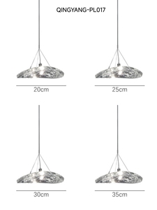 Lampadario Moderno a LED Regolabile in Altezza, Lampada a Sospensione in Vetro e Cristallo Ovale, Finitura Argento, Dimmerabile per Tavolo da Pranzo e Hotel - Product Image 6