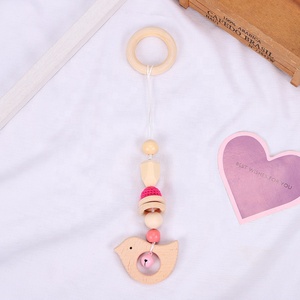 Mordedor con colgante de animales de la paz para la habitación de los niños, mordedor con cuentas de lana, sonajero para bebé - Product Image 4