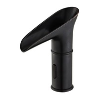Nouveau robinet de lavabo intelligent à induction infrarouge LED tout en cuivre avec noyau de valve en céramique, chaud/froid automatique AC/DC