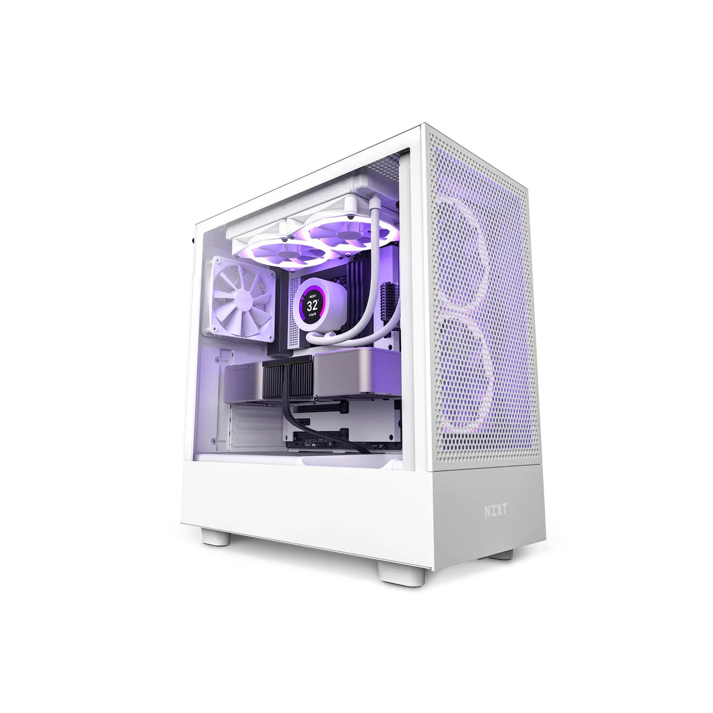 Hot Computer NZ-XT Hoesje H5 Flow Wit Rgb Midden Toren Gaming Case Pc Computer