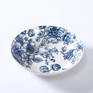 Lot de 18 pièces de <span class=keywords><strong>vaisselle</strong></span> en <span class=keywords><strong>porcelaine</strong></span> avec impression tampon, <span class=keywords><strong>service</strong></span> de table en céramique à motifs de fleurs bleues pour 6 personnes, ensemble de plats et de bols en gros - Product Image 3