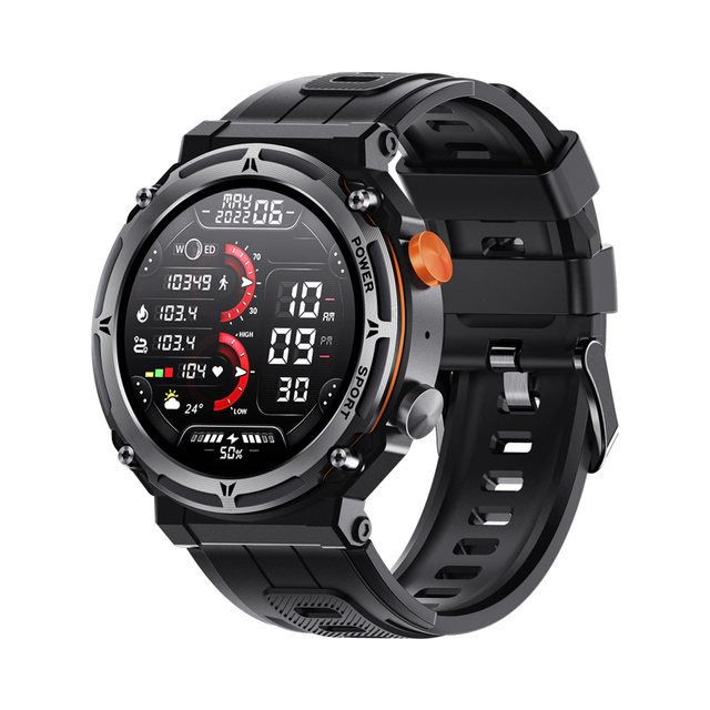 Smart Watches for Men, 5ATM Waterproof Rugged Smart Watch with BT Call (Answer/Dial Call), Outdoor Fitness Tracker Watch