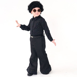Vêtements de fête des enfants européens et américains enfants rétro 70's <span class=keywords><strong>Disco</strong></span> Glitter Singer Runway Show Costume Girl - Product Image 3