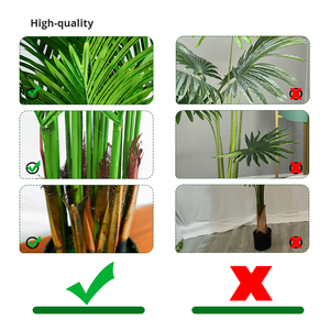 High-End Plastic UV Resistant <b>Artificial</b> Areca Palm Floor Planter Indoor Living Room Decorative - Product Image 3