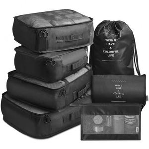 Ensemble de 7 cubes de rangement pliables en polyester pour bagages - Product Image 4