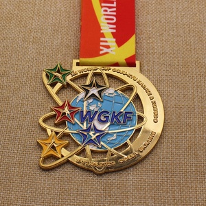 Regali Souvenir medaglia di Karate tagliata con <span class=keywords><strong>smalto</strong></span> morbido oro <span class=keywords><strong>lucido</strong></span> con stelle personalizzate - Product Image 2