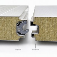 Panneau sandwich pour chambre froide avec joint mâle-femelle à verrouillage par came pour congélateur, chambre froide, chambre à coucher, salon, garantie 5 ans