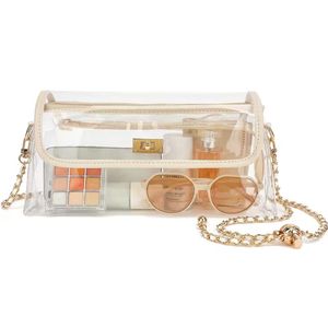 Custom Logo <b>Clear</b> Transparent PVC Crossbody <b>Bag</b> Stadium Approved Women's - Product Image 3