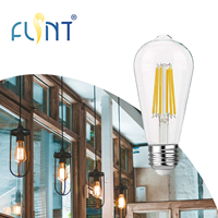 Ampoule LED à filament Edison de haute qualité 12W E27 230V ST64 1055LM Verre transparent Sans scintillement Ampoules LED CE UKCA Résidentiel