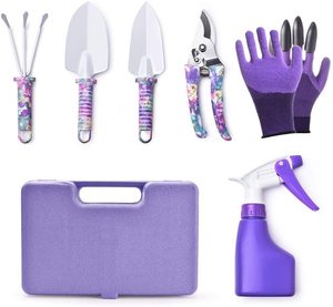 Conjunto de <span class=keywords><strong>herramientas</strong></span> de jardín para mujer, juego de 6 unidades, color morado, <span class=keywords><strong>oferta</strong></span> de <span class=keywords><strong>Amazon</strong></span> - Product Image 2