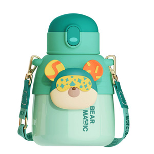 Phim Hoạt Hình Dễ Thương Thỏ nhiệt Mug cách điện cốc nước chai xách tay phích rơm Ấm đun nước - Product Image 5