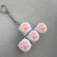 Porte-clés Squishy Patte de Chat Anime en PVC, Jouet de Décompression Clavier Mécanique Amusant, Accessoire Portable Étanche pour Sac et Voiture - Grande Vente