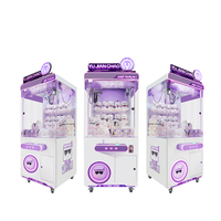 Machine à griffes UFO en métal blanc/violet pâle, type grue de maison, pour jouets en peluche et ours en peluche, jeu d'arcade 5 joueurs, garantie 1 an, haute qualité
