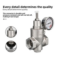 Válvula Reductora de Presión de Agua Manual de Acero Inoxidable 304, Tipo Pistón, Ajustable, Conexión Roscada para Tubería Ramal, Modelo YZ12X