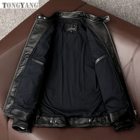 TONGYANG printemps naturel véritable peau de veau cuir pour homme Slim Fit mâle manteau hommes véritable peau de vache manteau mode vêtements hommes vêtements