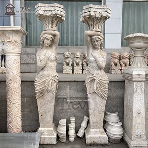 Porte de jardin en pierre Olumn grandes Statues blanches conception de <span class=keywords><strong>pilier</strong></span> avec <span class=keywords><strong>Statue</strong></span> prix de gros - Product Image 2