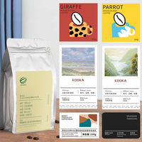Informations d'origine Description de la saveur Sacs d'égouttement Guide de stockage des bidons Étiquettes de grains de café personnalisées Autocollants étanches pour sac d'emballage
