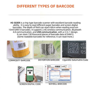 Scanner <span class=keywords><strong>de</strong></span> code-barres portable à anneau <span class=keywords><strong>de</strong></span> doigt 2.4G, module <span class=keywords><strong>de</strong></span> lecture <span class=keywords><strong>de</strong></span> codes QR avec déclencheur au doigt et batterie 1000 mAh HS-S03ER - Product Image 3