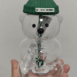 Regalo di Natale Cappello di Lana Verde Limitato con Tazza in Vetro a Forma di Orso e Tazza per Bere Caffè/Latte - Product Image 3