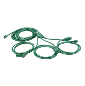 Weatherproof Wire for Holiday Decoration Light Splitter 1 to 3 Outdoor Extension Cord with Multiple Outlets