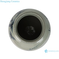 RZNA41-A Vente en gros de porcelaine traditionnelle bleue et blanche sous glaçure rouge, motif floral et de feuilles, forme jujube, faite à la main, écologique