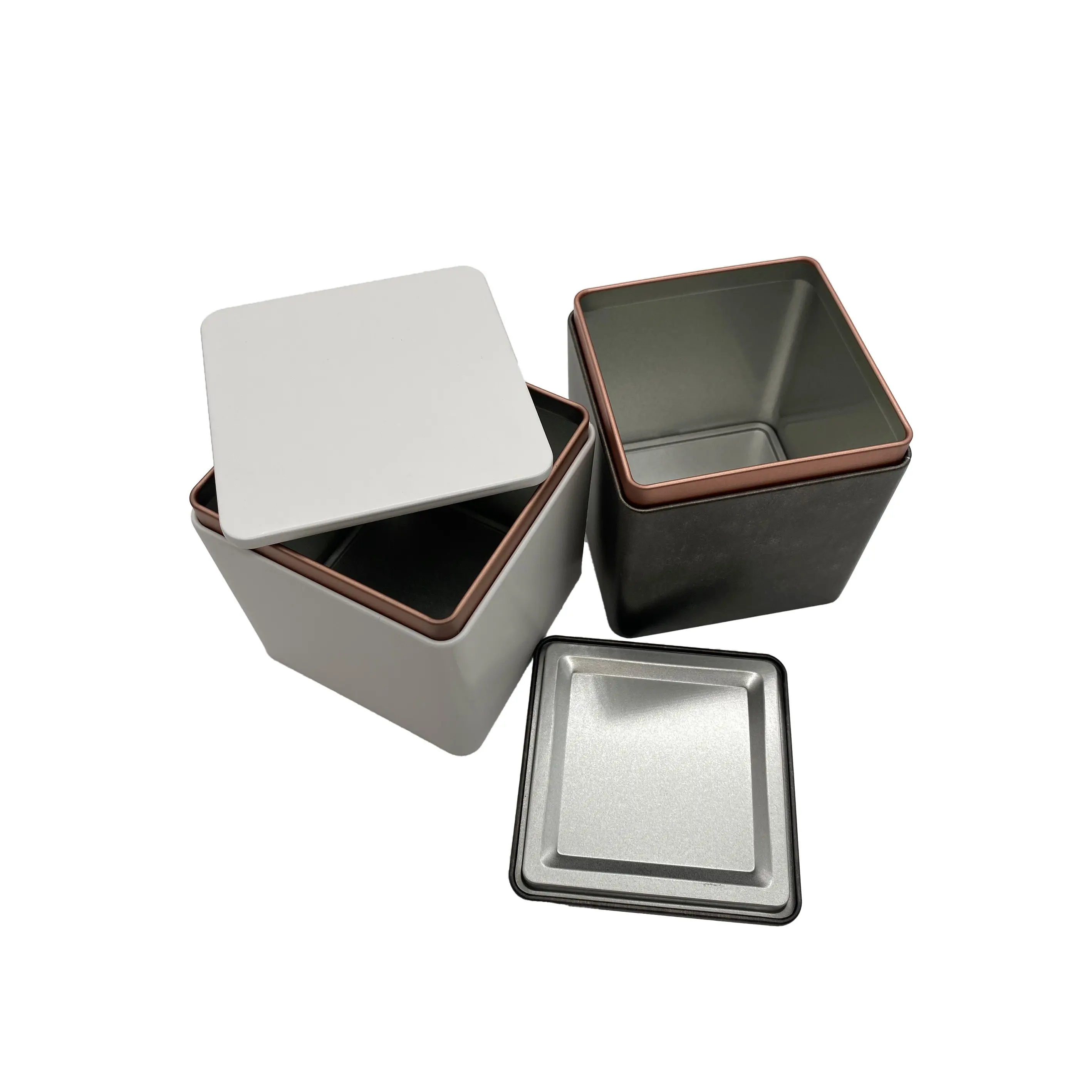 Factory Wholesale Luxury Tin Case Custom Metal Packing Tea Box Square Tea Tin Customize Tins For Loose Tea Custom Logo